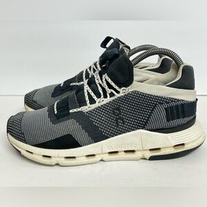On Cloudnova Women’s Size 8 Black White Athletic Running Shoes